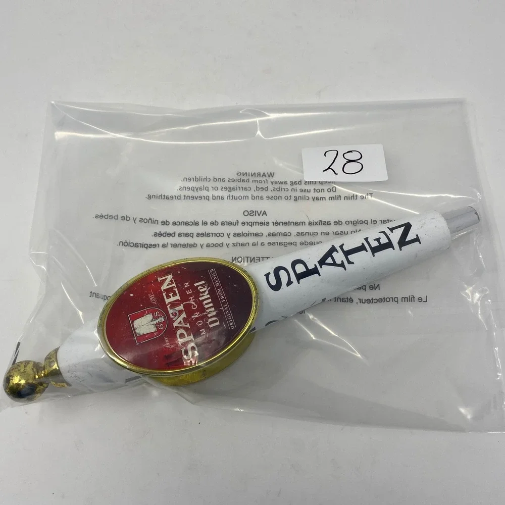 Spaten Munchen Dunkel Beer Tap Handle White Red Vintage German Breweriana Bar